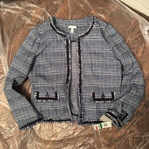 Charter Club Blue Tweed Jacket